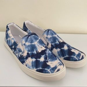 Old Navy Women’s Size 9 Slip-On Canvas Tie-Dye Blue White NWOT Sneaker